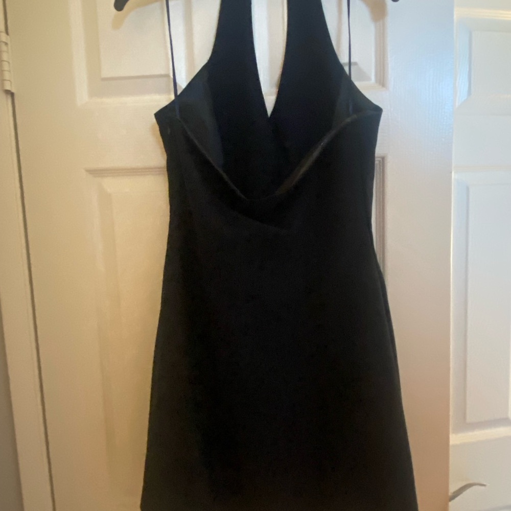 Aqua Blue Sheath Mini Dress Halter Neckline